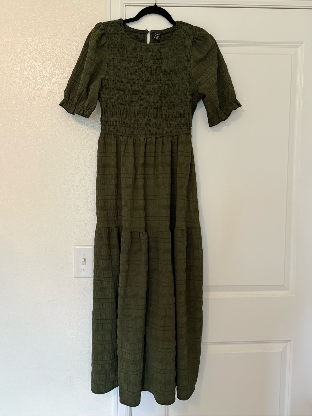 SHEIN Olive Green Smocked Top